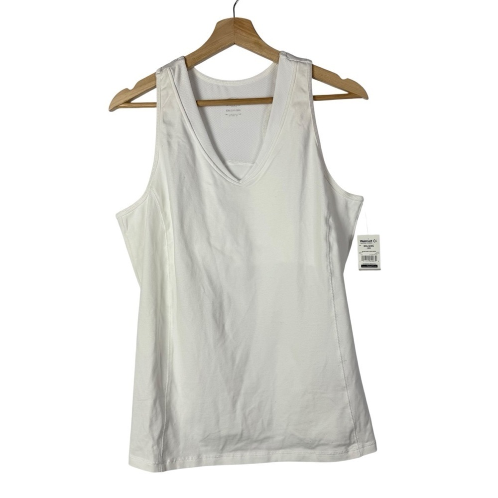 Athletic Works White V-Neck Racerback Back Mesh Athletic Tank Top XXL - Picture 3 of 6